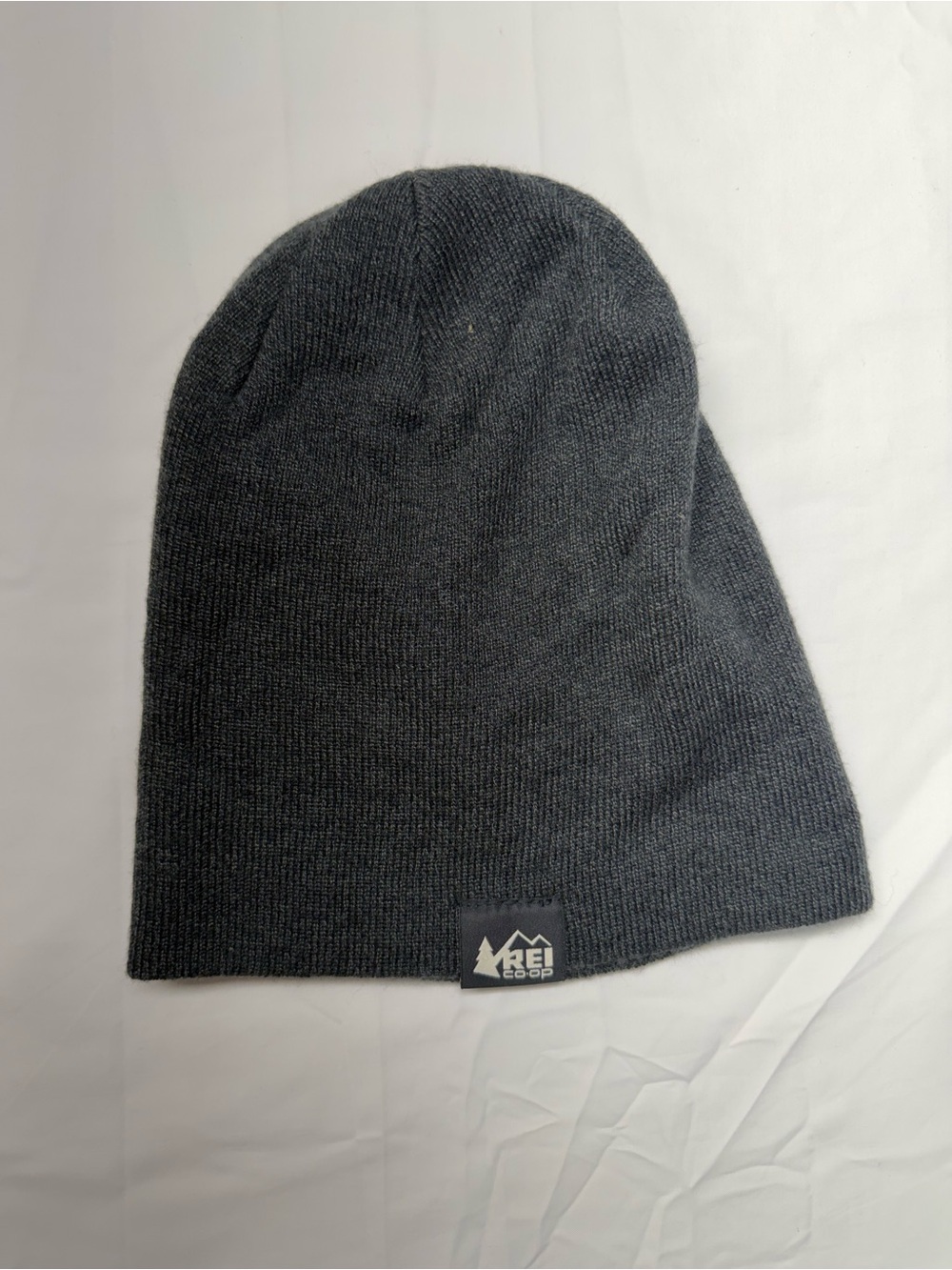 REI Charcoal Gray Ribbed Knit Beanie